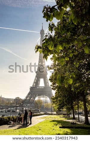 Arc de Triomphe located in Paris, in autumn scenery. High quality photo