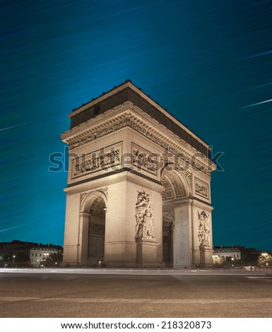 Similar – Image, Stock Photo Arc de triomphe in Paris with blue sky at night