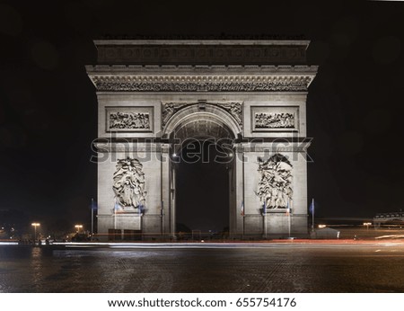 Similar – Arc de triomphe in Paris at dark night