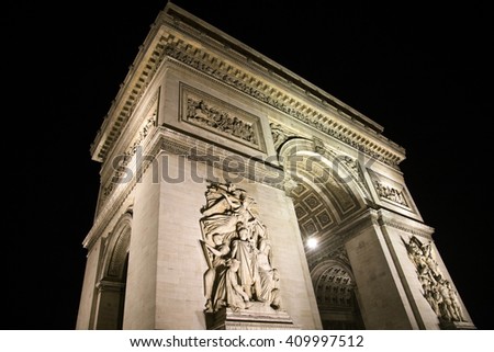 Similar – Arc de triomphe in Paris at dark night