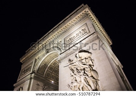 Similar – Arc de triomphe in Paris at dark night