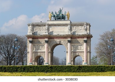 The Arc De Triumph Du Carrousel, Near The Louvre Museum.