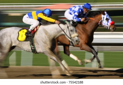 ARCADIA, CA - DEC 30: Jockey Rafael Bejarano (#6) Competes In A Thoroughbred Race At Historic Santa Anita Park On Dec 30, 2010 In Arcadia, CA.