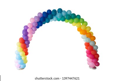 Arch Of Balloon Art Isolated On White Background.