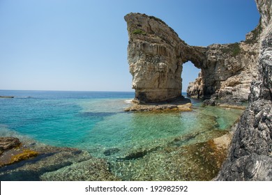 Arch In The Cliffs, Paxi, Greece