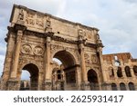 Arch of Constantine, famous landmark of Rome, Italy
