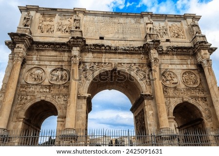 Arch of Constantine, famous landmark of Rome, Italy