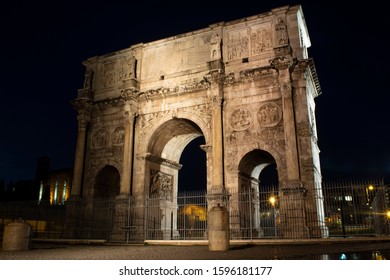 Night View Arch Constantine Near Colosseum Stock Photo (Edit Now) 287831663