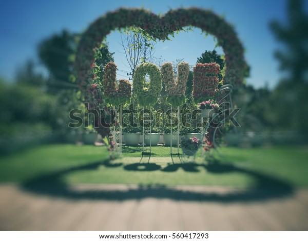 Arch Heart Shape Love Letter Garden Stock Photo Edit Now 560417293