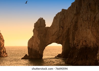 The Arch And Land's End At Sunset, Cabo San Lucas, Mexico