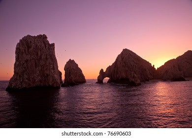 The Arch And Land's End At Sunset, Cabo San Lucas, Mexico