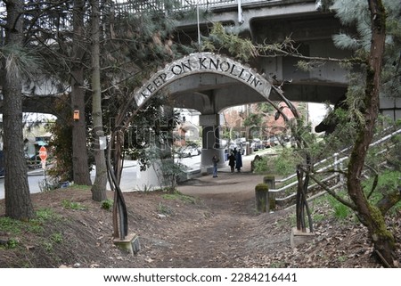 Arch over Path in Fremont Neighborhood of Seattle