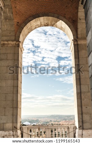 Similar – Foto Bild Pärchen sitzt Arm in Arm und genießt den Ausblick