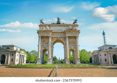 Arch of Peace in sempione park, Milan, lombardy, Italy - Shutterstock ID 2367370993