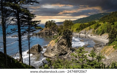 Arch Rock, a unique sea stack in the Samuel H. Boardman State Scenic Corridor near Brookings in southern Oregon, United States
