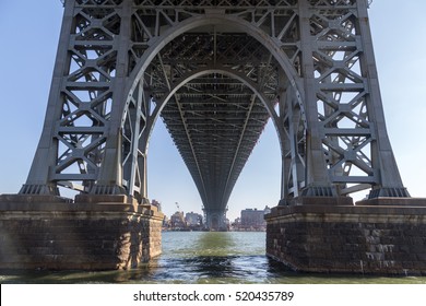 Arch under Williamsburg Bridge in Manhattan, New York