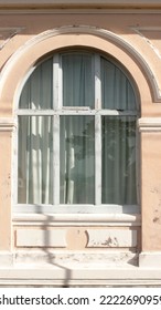 Arch window in ancient building