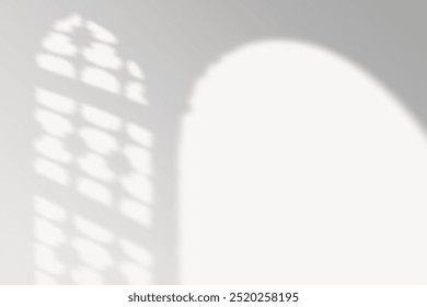 Arch window shadow background. Minimal simple window shadow on white background. Minimalist shadow desktop wallpaper background. Clean architecture wall backdrop. - Powered by Shutterstock