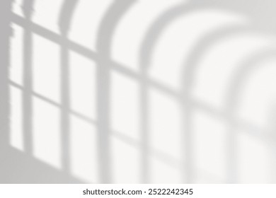 Arch window shadow background white background. Window interior shadow on white wall minimal background. Arch window frame shadow minimal simple white aesthetic desktop background.