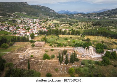 Archaelogical Choros Archea Nemea Aerial View, Greece