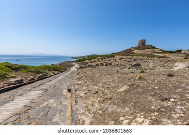 Archaeological area of Tharros in Protected marine area of the Sinis Peninsula, San Giovanni in Sinis, Cabras, Oristano, Sardinia, Italy