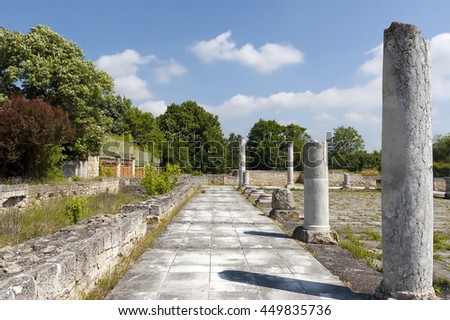 Archaeological complex Abritus in present town Razgrad, Bulgaria, Europe. Before renovation part of ruin and prepare for tourists.