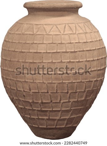 Archaeological find from Italy: terracotta amphora - isolated on white