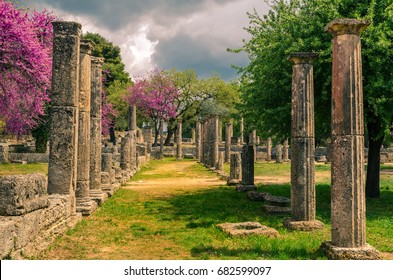 The archaeological site of ancient Olympia. The place where olympic games were born in classical times and where the Olympic torch today is ignited.
