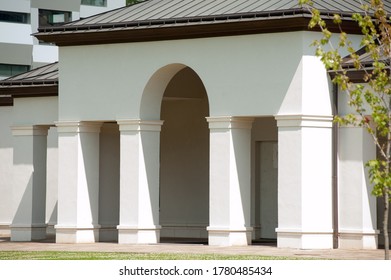 Arched architectural elements in the building
