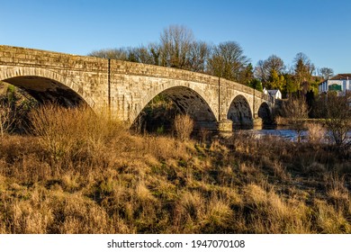 The Arched Ken Bridge Over The Water Of Ken On A Sunny Winters Day, New Galloway, Dumfries And Galloway, Scotland