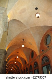 arched pathway in the night