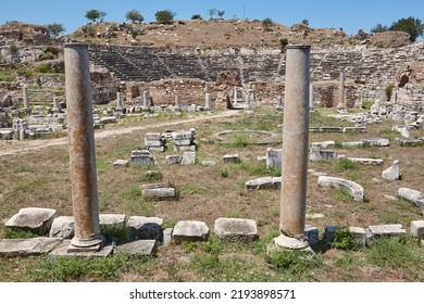 Archeological site of Aphrodisias. Amphitheatre. Hellenistic and roman art. Turkey