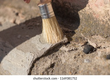 archeology female hand holds a tassel excavation of rare materials treasure hunt and archeology find rare 
resources.
Ideal for archeology news - Shutterstock ID 1169381752
