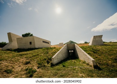 Archeopark Pavlov. Famous landmark on South Moravia. Czech Republic, Central Europe. vineyards