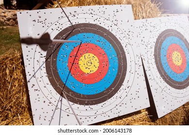 Archery Target Board With Arrows