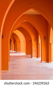 Arches corridor in Abu Tig Marina. El Gouna, Egypt 