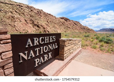 Arches National Park Sign In Utah