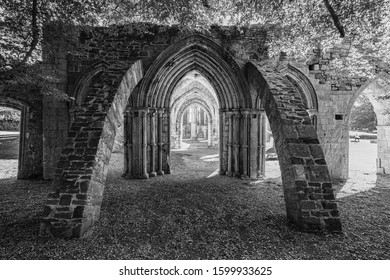 Arches in then ruins of Margam Abbey.