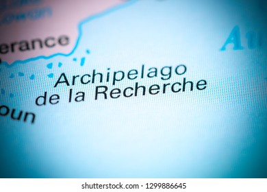 Archipelago De La Recherche. Australia On A Map