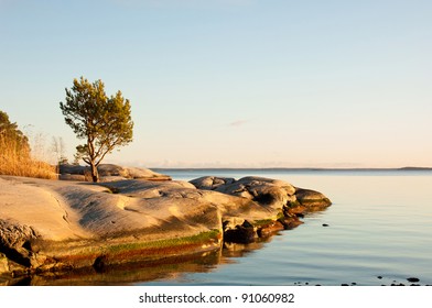 Archipelago In Sweden At Autumn.