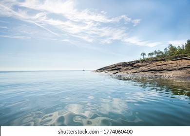 Archipelago In Sweden, Blue Sky And Water