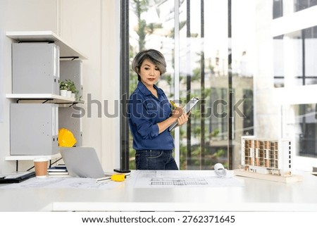 Architect or construction engineer in office for planning a buil