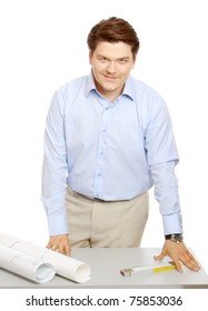 An architect with a draft
