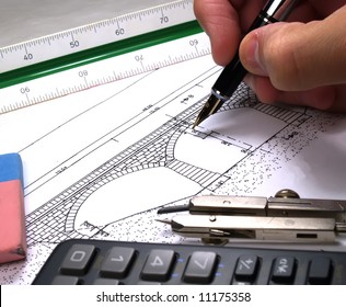 Architect Drawing A Bridge