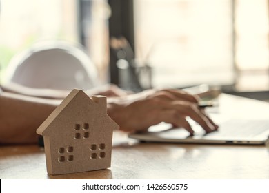 Architect & Engineer working drawing document about project planning and progress of work schedule on the home building construction site - Shutterstock ID 1426560575
