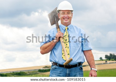 Architect at the groundbreaking ceremony