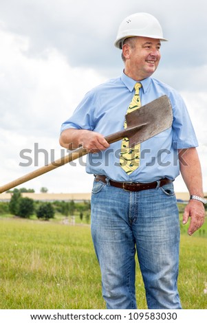 Architect at the groundbreaking ceremony
