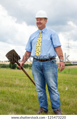 Architect at the groundbreaking ceremony