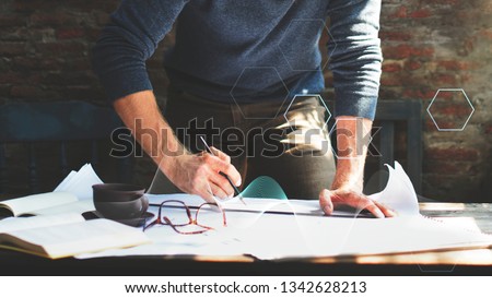 Architect working on a plan