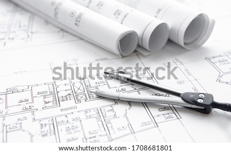 Similar – Image, Stock Photo floor plan Part Paper Old